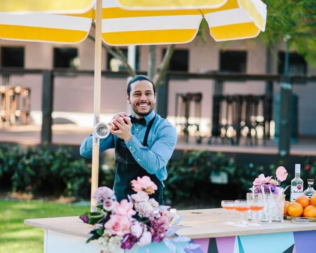 Brisbane wedding drinks cart 