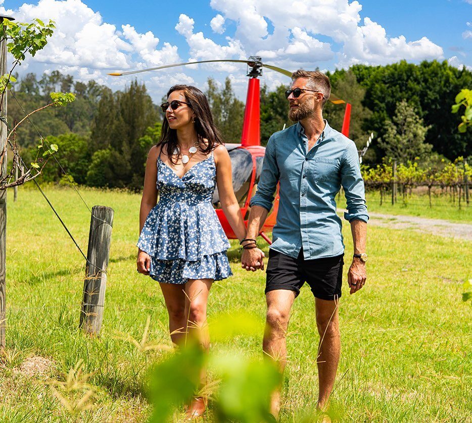 helicopter wine tour near brisbane